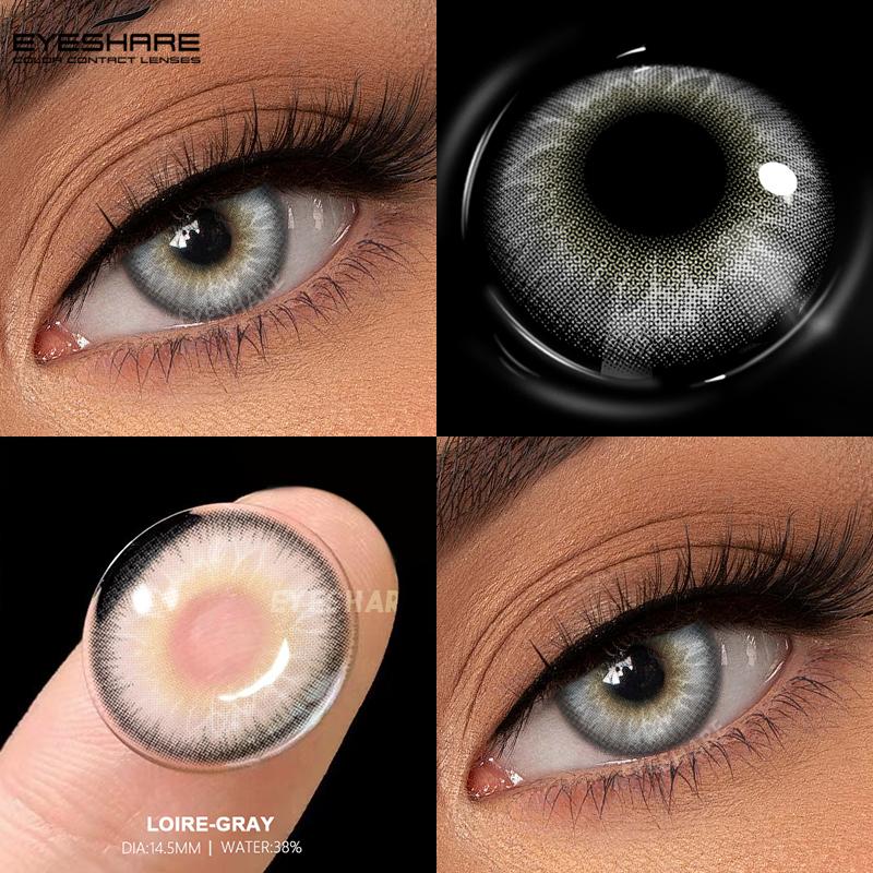 Eyeshare 2 Stück Neue Farbige Kontaktlinsen für Augen Mode Blaue Linsen Natur Weiche Linsen Schönheit Pupillen Make-up