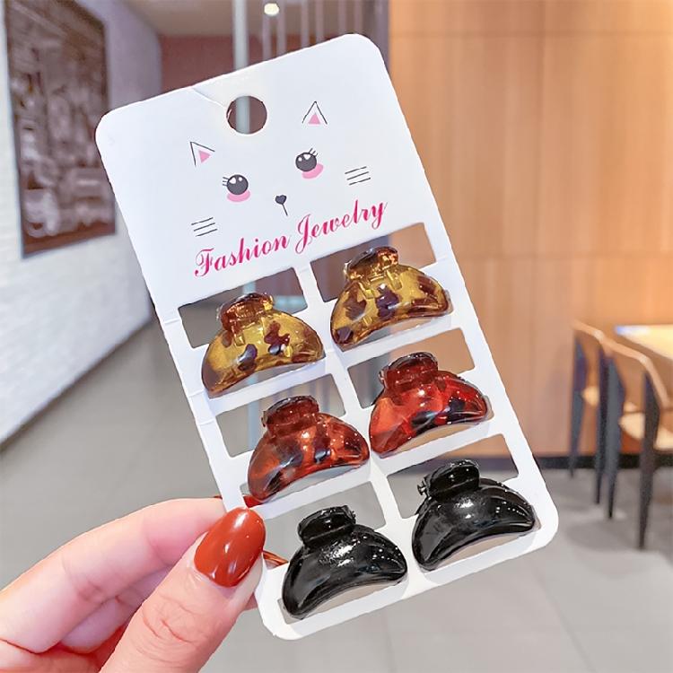 6 Pieces Elegant Leopard Acrylic Hair Claw Hairpin Hair Clip for Women and Girls Fashion Headwear Hair Ornament