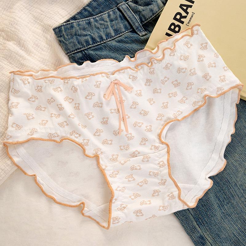 

Girls Spring and Autumn New Lovely Bow Pure Cotton 10a Antibacterial Crotch Waist Triangle Briefs XL помаранчевий