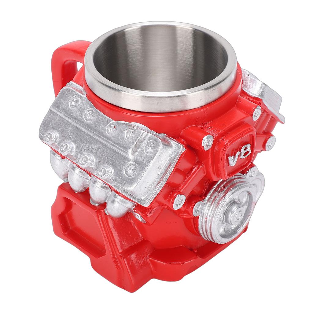 Engine Coffee Mug Innovative Home Power Decorative Item Ornament for Car Lovers Red V8