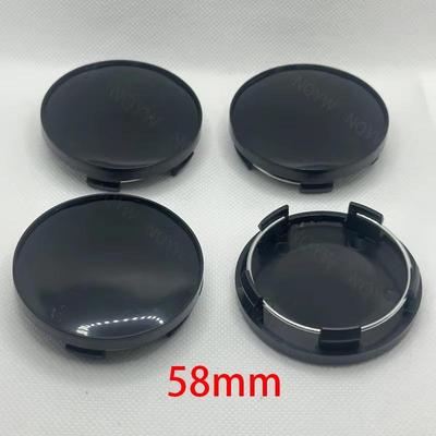 4 Stück/Satz 58mm Auto Radmitte Kappen Auto Felgen Nabenkappen Abdeckung Schwarz Silber ABS Nabenkappe Staubdichte Abdeckungen Auto Modifikationszubehör