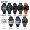 Sanda Sports Waterproof Square Electronic Watch for Teens - Unisex Fashionable and Simple Design