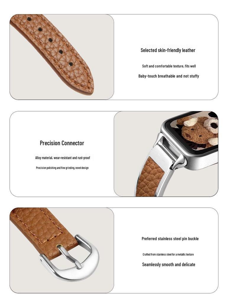 Elegant Metal & Leather Wristband for Huawei Band 11 Pro - Fits 9/8 NFC, 10th Gen, Women's High-end Style