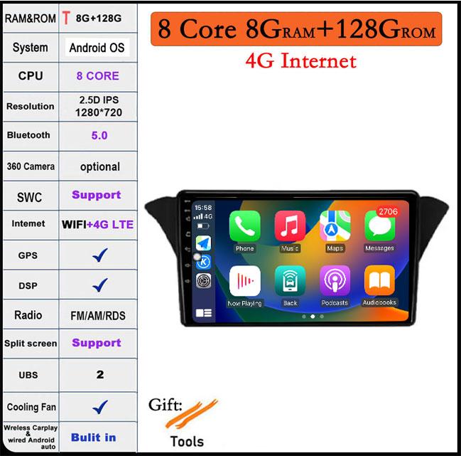 Android 14 For Hyundai Rohens Coupe 2012 - 2015 Car Radio Stereo Multimedia Video Player Auto Carplay Navigation GPS DSP