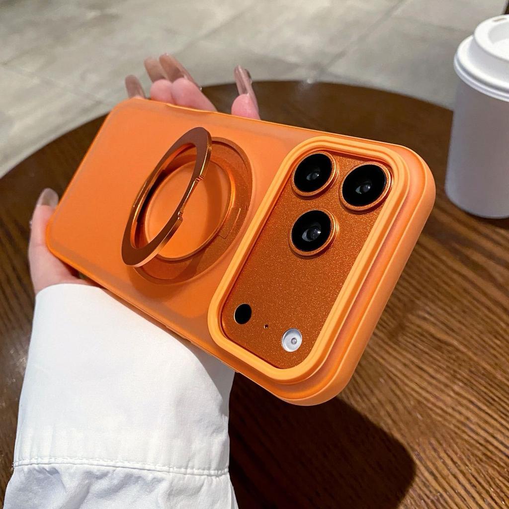 Applicable iPhone17ProMax Lafa Magnetic Bracket Mobile Phone Case Apple 16Pro Frosted 17 Protective Case