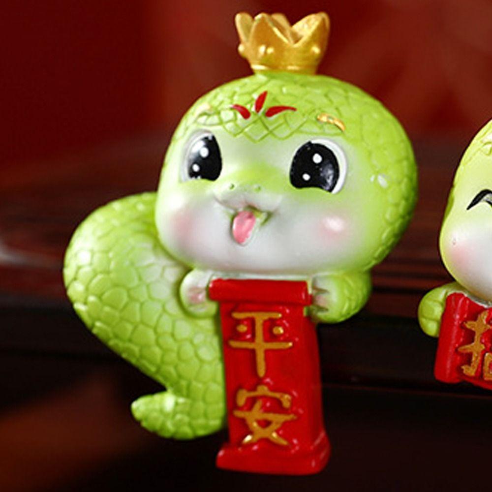 Resin Crafts Small Snake Baby Figurine Traditional Snake Year Mascot Micro Landscape Decorations