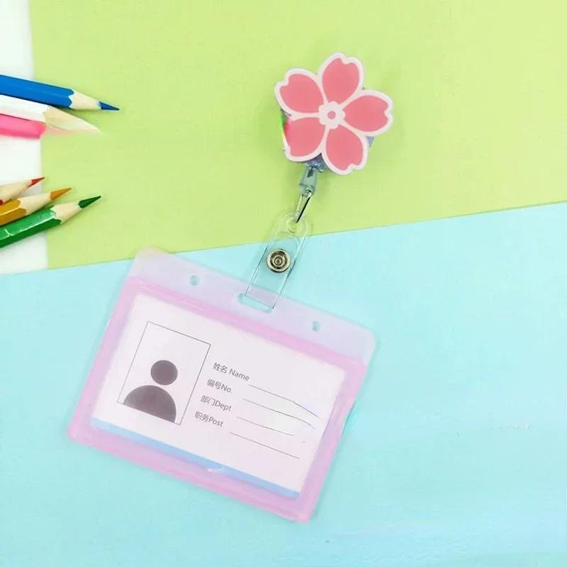 transparent Plastic Doctor Nurse ID Card Sleeve Badge Card Cover Retractable Badge Card Holder cover Protector