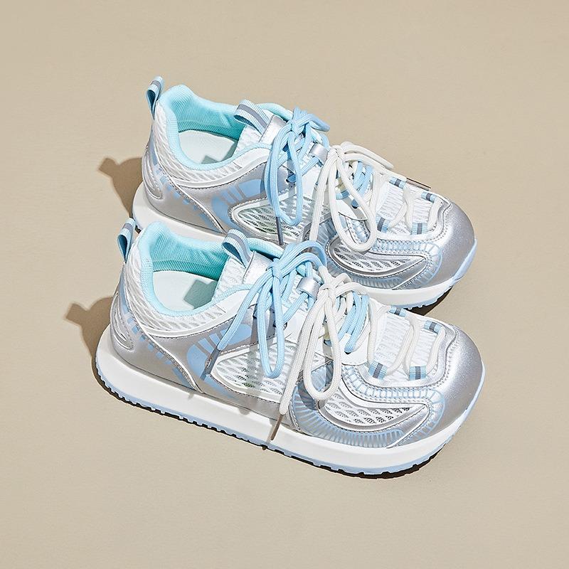 New Thick-soled Sporty Casual Retro Dad Shoes Breathable Round Toe Shoes for Women