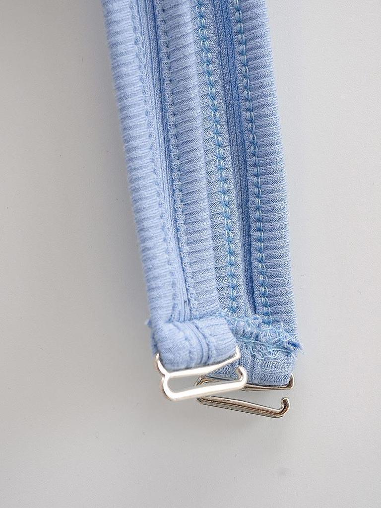 Fishbone Thread Safari-Stil-Weste, unregelmäßiges Hemd mit Hakenboden für Frauen, quadratischer Ausschnitt, sexy, ärmellose Tops