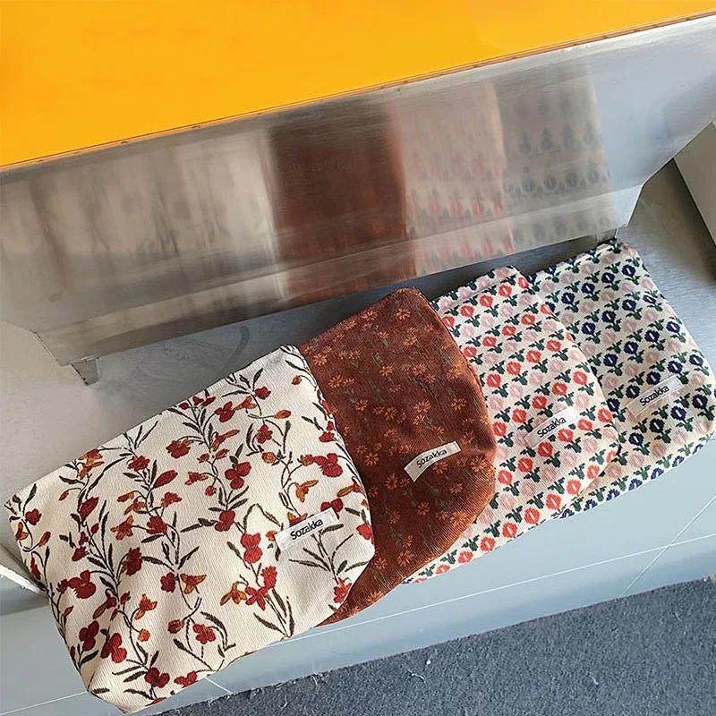 Flower Women's Makeup Bags Travel Toiletries Wash Bags Large Beauty Cosmetic Bag Multifunction Canvas Handbags Storage Organizer