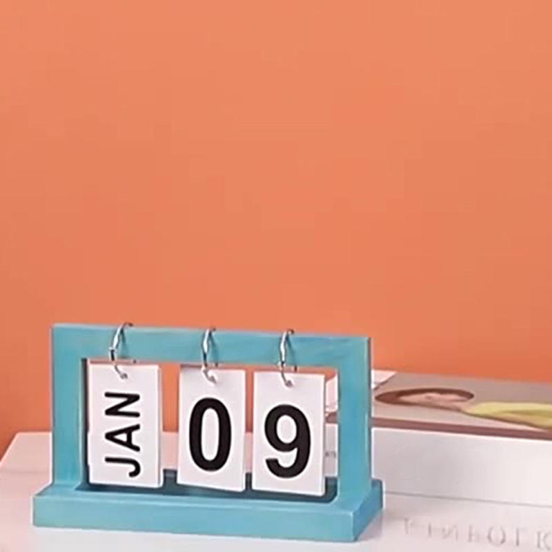 Wooden Vintage Home Calendar Cafe Desktop Decorative Rustic Ornaments DIY Flip Planner Table Perpetual Calendar Office Supplies