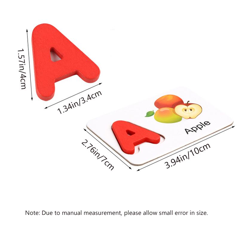 Alphabet Flash Cards, ABC Montessori Educational Toys Gifts for Preschool Learning Puzzle, Wooden Letters Flashcards Game