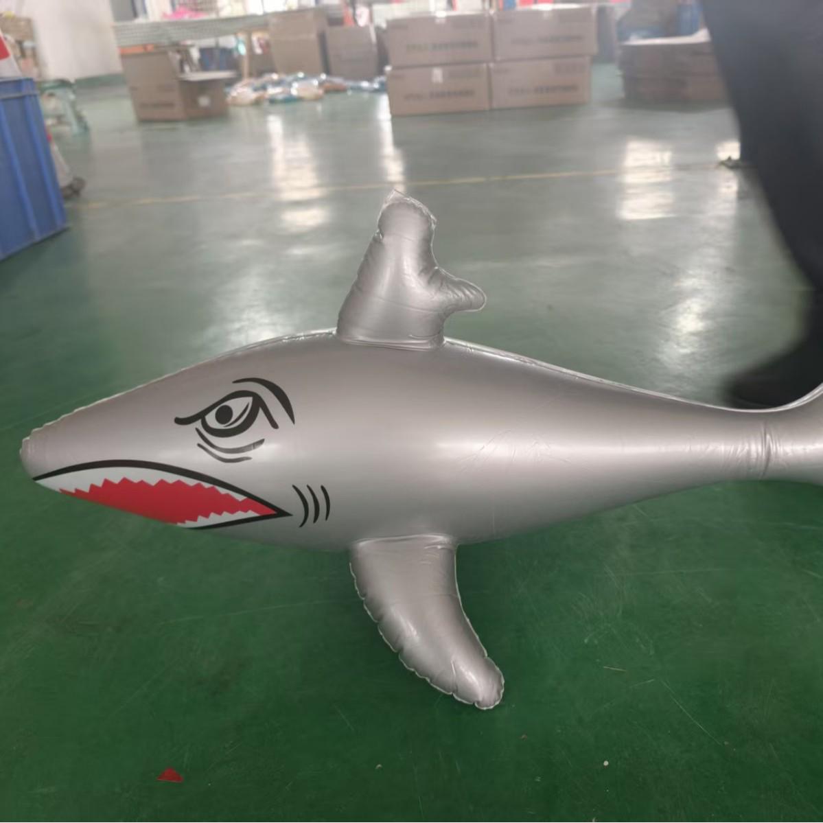 In Stock: 80CM Inflatable Great White Shark Water Play Toy 80CM