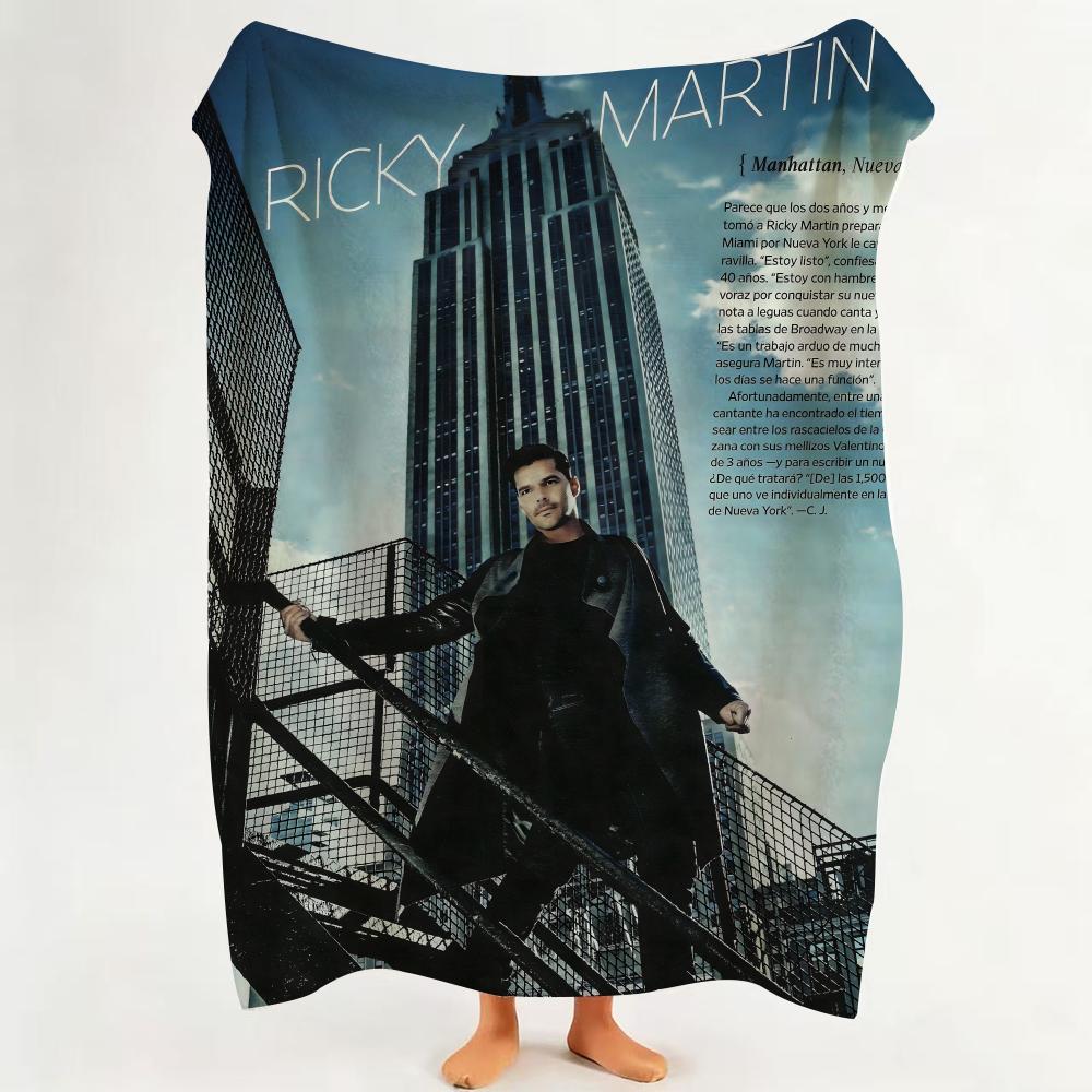 Music RRicky MMartin Throw Flannel Throw Blanket Suitable for Sofa Living Room Bedroom