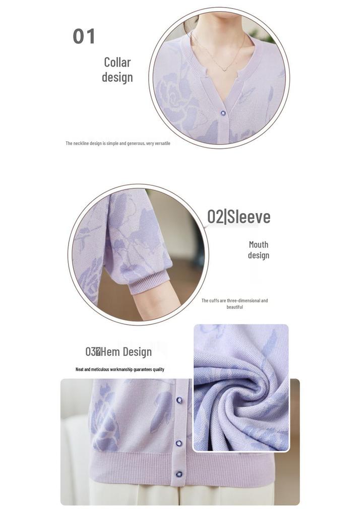 Mom's 2026 New Style Summer Knit Top - Short-Sleeved T-Shirt for Middle-Aged & Elderly Women