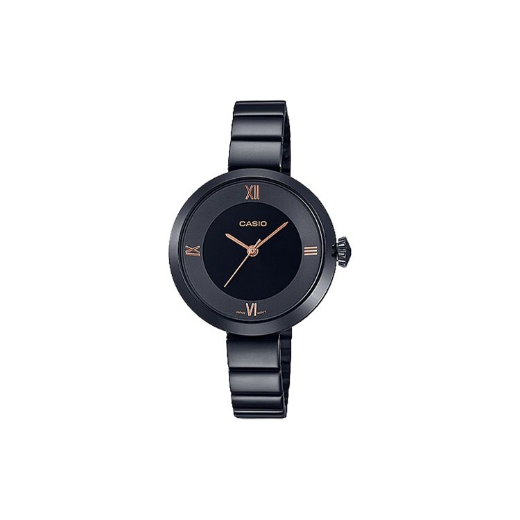 Casio Life Waterproof Quartz Movement Stainless Steel Strap Watch Women watches Black LTP-E154B-1A Black Strap