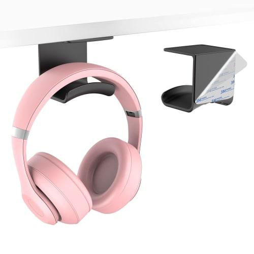 Cozycase Headphone Stand, Wall-Mounted, Desktop, or Desk Hanger with Super Strong Adhesive, Anti-Drop Preventer, Storage, Sticky Hooks, Under-Desk Sto