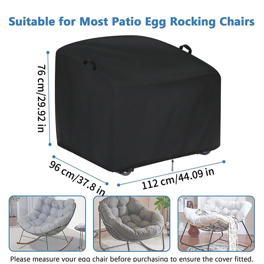 Outdoor Rocking Chair Covers Waterproof Dust Sleeve Sunproof Windproof Patio Chair Cover For Rattan Lounger Yard Garden Home