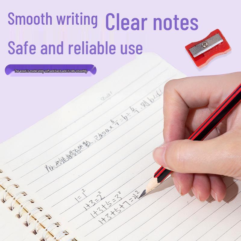 Lápis HB Vermelho Hexagonal para Alunos do Ensino Fundamental e Jardim de Infância com Borracha