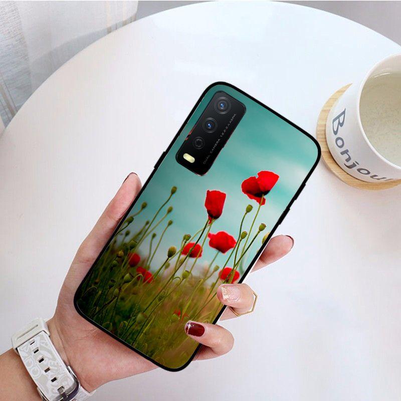 Poppy Flower Funda Phone Cover For Vivo Y31 Y30 Y33S Y11S Y12S Y17 Y20 Y20S Y21 Y21S Y1S Y53S Y15 Y19 Y91C V23 5G Cases Coque