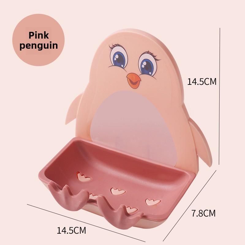 Soap Dish Penguin Drain Soap Holder Bathroom Shower Soap Holder Dish Storage Plate Tray Bathroom Supplies Soap Container