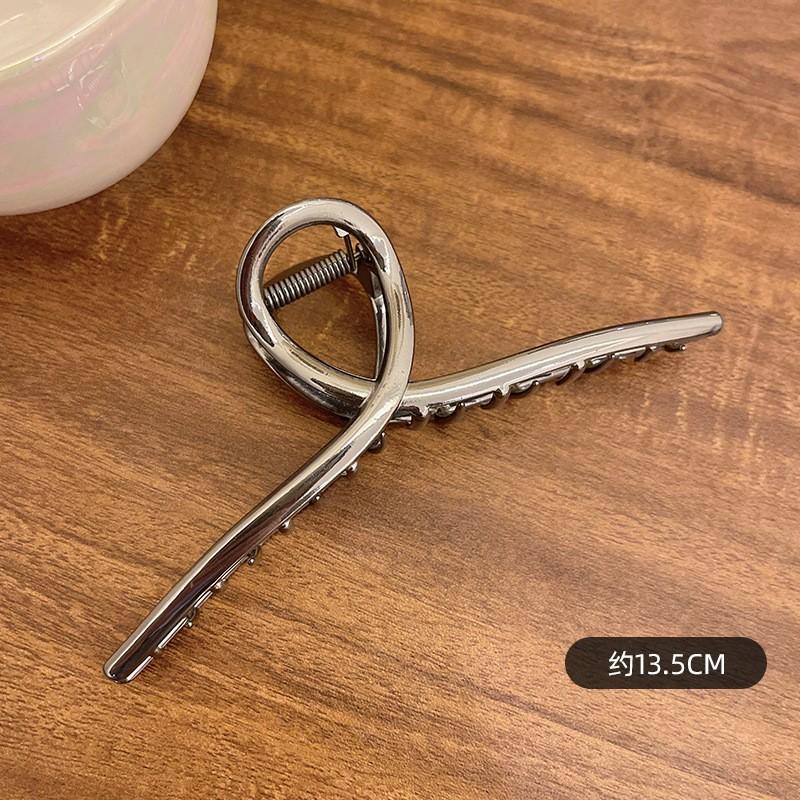 New Extra Large Metal Hair Claw Glossy Grab Clip Ponytail Clip Alloy Cross Hair Clip Fashion Hair Accessories Hair Pin