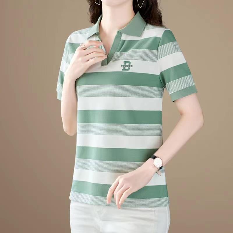 Short-sleeved T-shirt for Women In Summer New Casual Base Shirt Mother Dress Fashionable Age-reducing Slimming Top