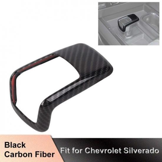Carbon Fiber Front Head Gear Shift Switch Knob Cover For Chevrolet Silverado 22+