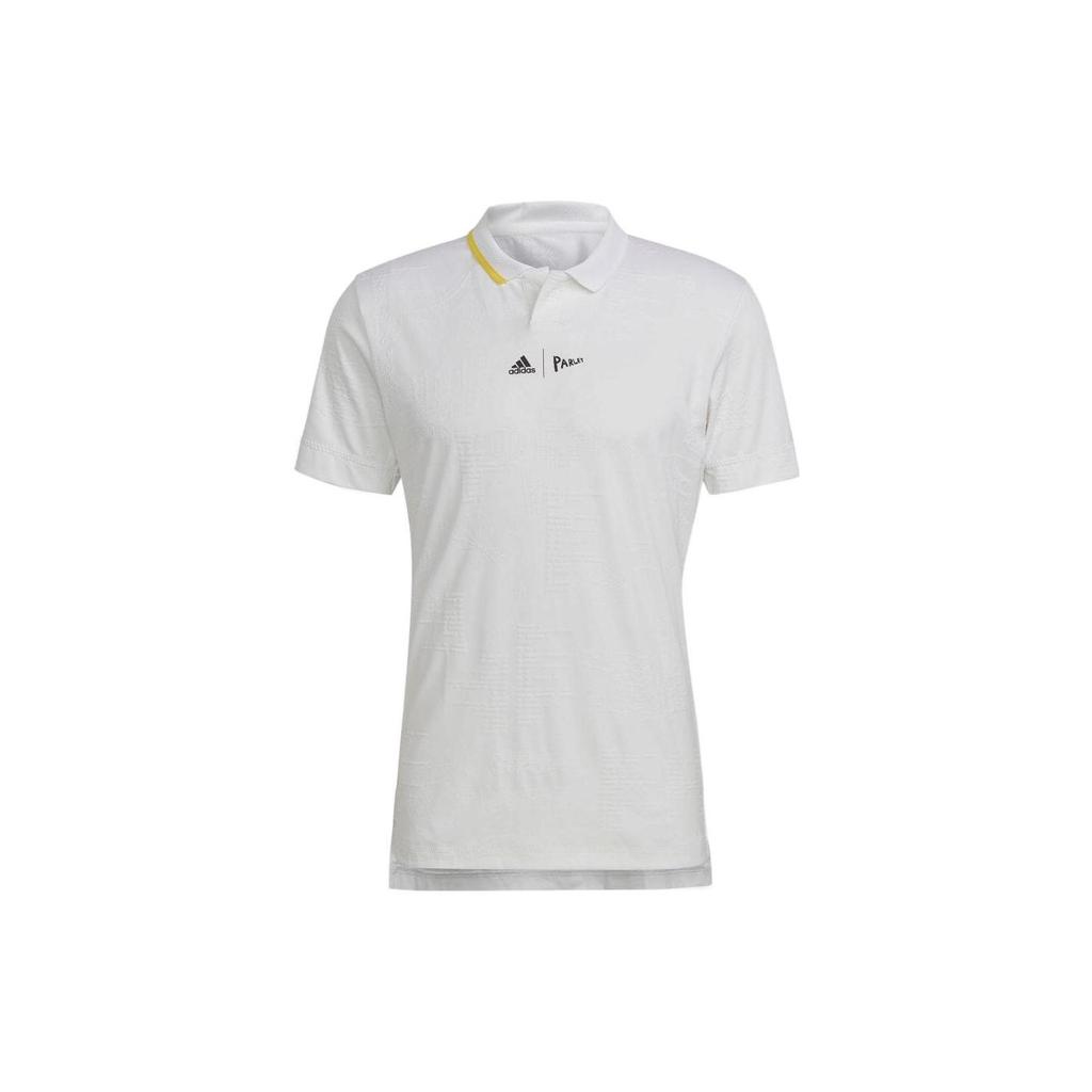 Adidas Logo Tennis Polo Shirt Men Tops White HC8537