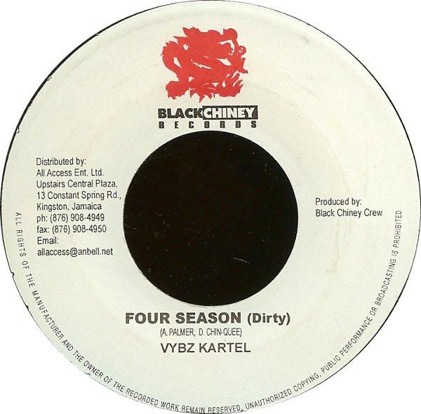 

7inch Record VYBZ KARTEL - Four Season NONE Black Chiney Re 2004 Jamaica Reggae, Ska & Dub Used
