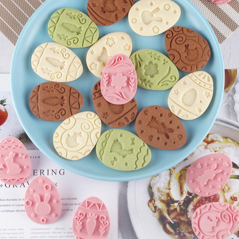 

9Pcs/Set Easter Cookie Molds Bunny Egg Jam Cookies Easter Party Cake Decoration
