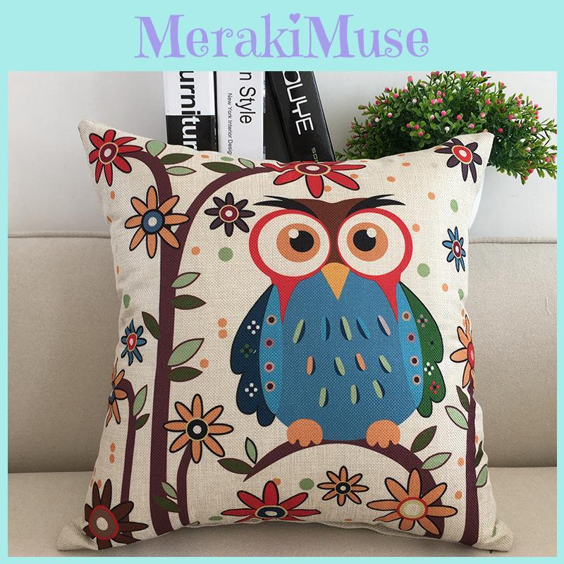 Perfect Gift Owl Print Pillowcases For Sofa Bedroom And Car Back Cushion Comfort