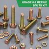 907-teiliges metrisches Schrauben- und Mutternsortiment der Güteklasse 8.8 mit den Größen M4 M5 M6 M8, gelb verzinkt, für Heavy-Duty-Anwendungen