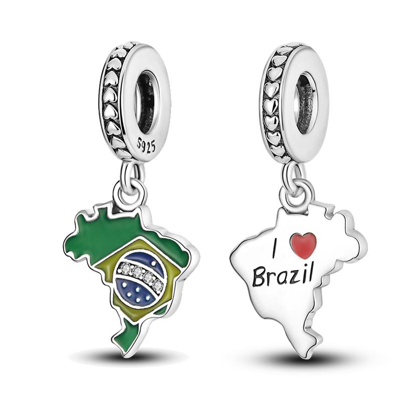 92 Styles Original Copper Green Series Cactus Avocado Clover Charms Bracelet Pendant Diy Clip Beads Women'S Jewelry