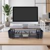Ergonomic Screen Riser with Storage | WoodGrain Wooden Top, SpaceSaving Design, Computer Stand