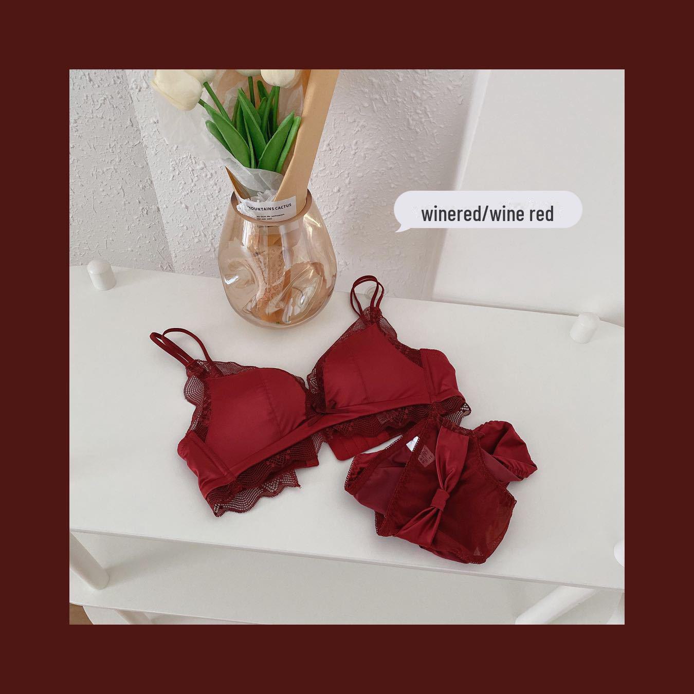 

Элегантный красный свадебный бесшовный комплект нижнего белья для женщин 38/85AB