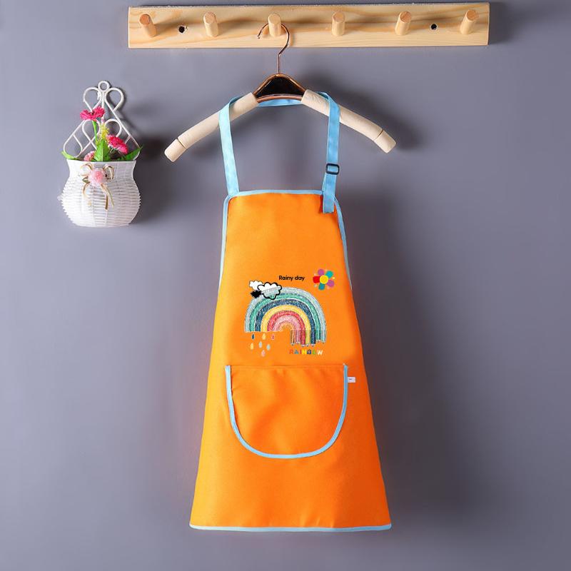 1Pcs No-Sleeve Painting Protective Clothing Children'S Apron Boys And Girls Eating Bibs Waterproof Artistic Inverted Clothing