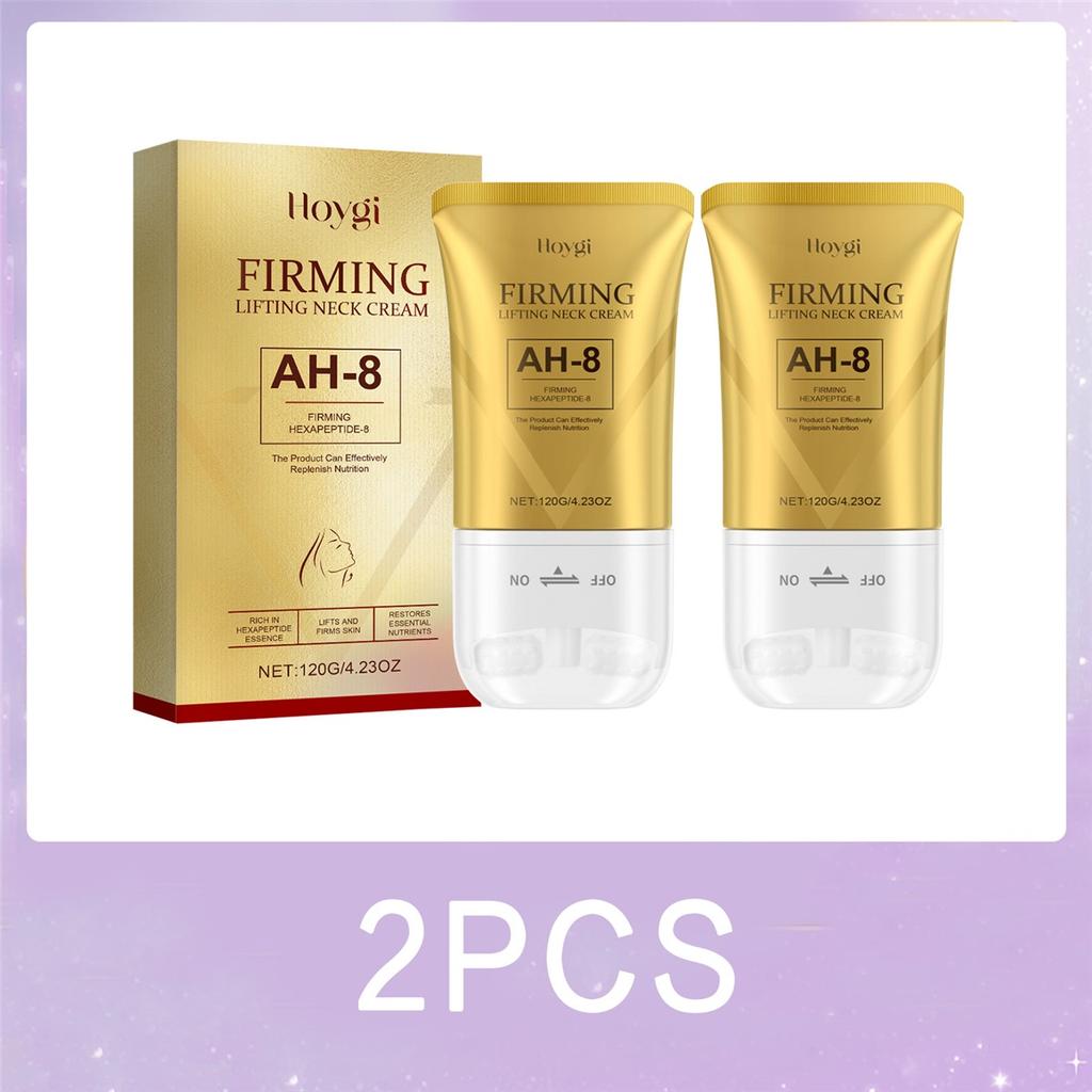 Hoygi AH-8 Firming Neck Cream with Roller Moisturizing Tightening Lotion Jawline Double Chin Lifting Massage Anti Aging Neck Skin Care