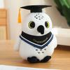 Plush Graduation Owl Toy  Doctoral Cap Embroidered Logo Academic Gift Keepsake