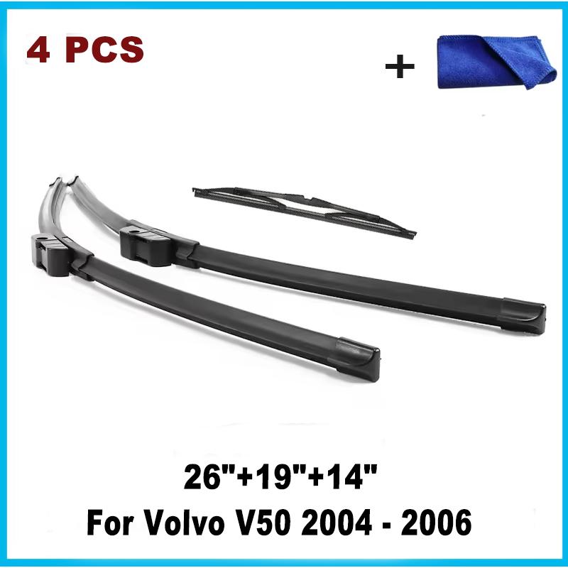 

Car Wiper Blade For VOLVO V50 Wagon 2004 2005 2006 Automotive Windscreen Windshield Wipers Blades Window Wash Side Pin 26 19 16 A Type