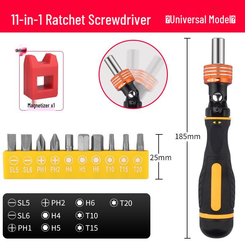 Phillips och Spårskruv Tvåvägs Teleskopisk Spärrskruvmejselsats med Starka Magnetiska Spetsar för Hushållsbruk