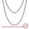 EFFIE QUEEN Real 925 Sterling Silver Diamond Cut Twist Rope Figaro Cuban Snake Bead Box Link Chain Necklace DIY Fine Jewelry SC