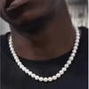 Faux Pearl Hip Hop Choker Necklace, Minimalist Streetwear Jewelry, Unisex Couple Gift for Men Women