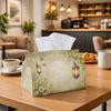 1pc Ramadan Eid Decor Vintage Lantern Moon Garden Tissue Box Cover, Cream Yellow Daisy Botanical, Sturdy, Lightweight, Collapsible Storage, Perfect Fo