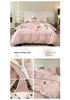 Hepburn Series: Luxurious Floral Embroidery Cotton Bed Sheet Set - Skin-Friendly, Fitted Style, Four-Piece