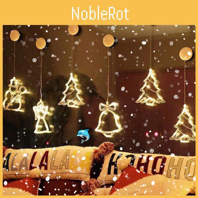 Seasonal Christmas Pvc Sucker Lights Reindeer Moon Snowflake Holiday Decor Party