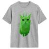Green Alien Cat Meme Unisex T Shirts Funny Tee Shirt Short Sleeve Round Neck TShirt Pure Cotton 4XL 5XL Clothes