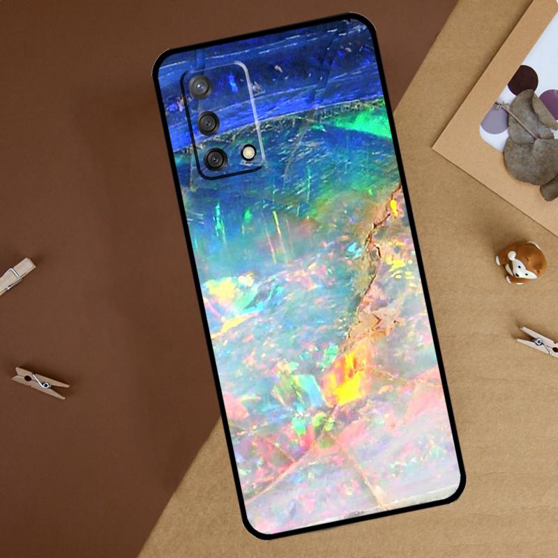 Agate Gem Crystals Marble Pattern For Oppo A18 A38 A58 A78 A98 A40 A60 A80 A74 A94 A54 A16 A76 A96 A15 A57S A17 A77 Phone Case