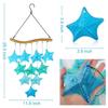 Vindar Sea Glass Wind Chime for Outdoor Unique Blue Starfish Glass Wind Garden or Backyard Memorial Wind Christmas Gift for Grandmother or Birthday