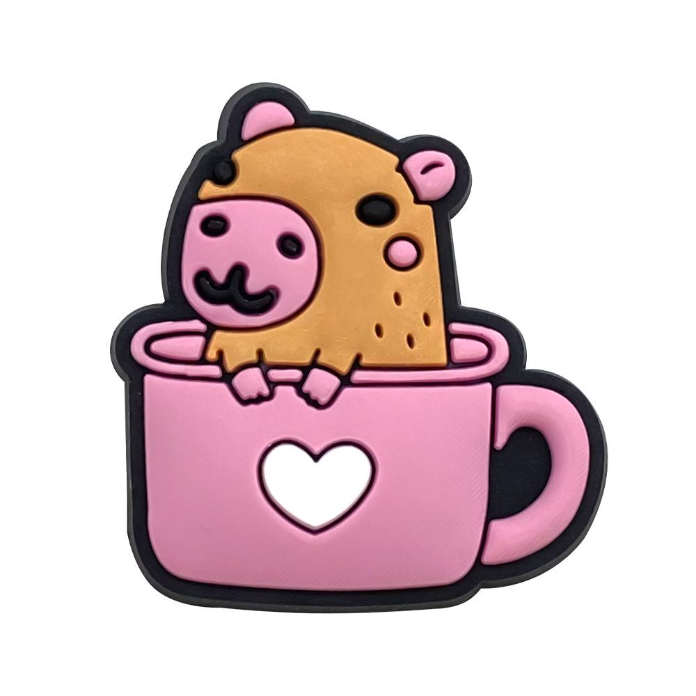 Capybara Pen Clip & Ornament: Card Buckle Decoration with Straw Accessories